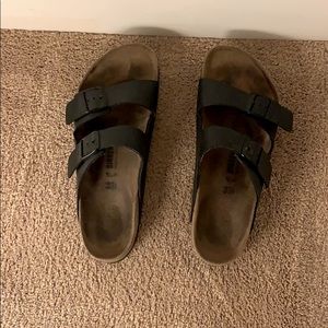 Black Leather Strap Birkenstock Sandals